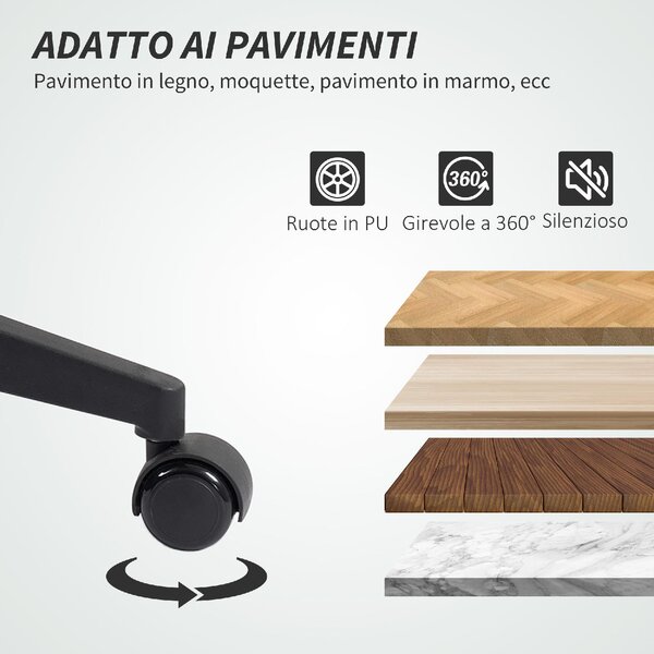 Icon Space Sedia da Ufficio con Ruote in Ecopelle colore Nero