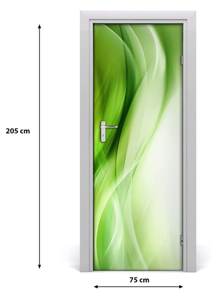 Poster adesivo per porta Onde verdi 75x205 cm