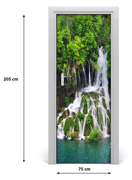Adesivo per porta Cascata nella foresta 75x205 cm