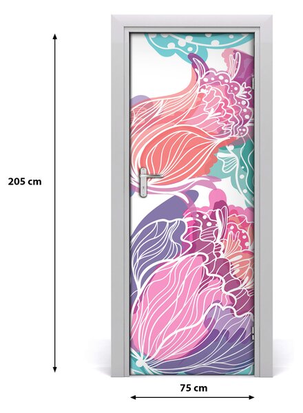 Adesivo per porta Pattern floreale 75x205 cm