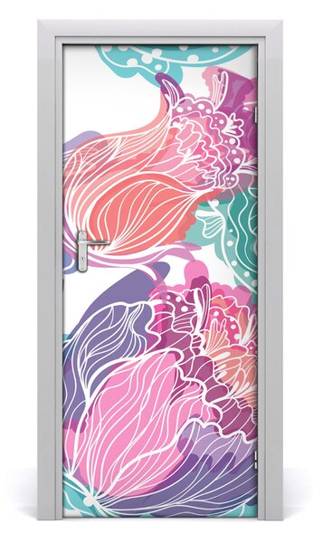 Adesivo per porta Pattern floreale 75x205 cm
