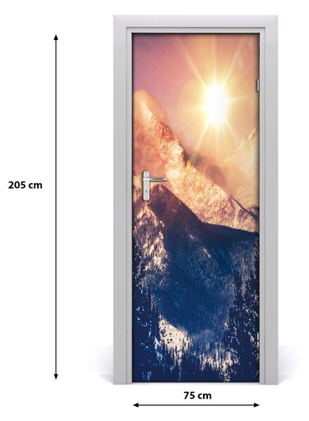 Adesivo per porta interna Il sole sulle montagne 75x205 cm