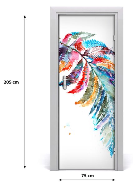 Sticker porta Felce colorata 75x205 cm