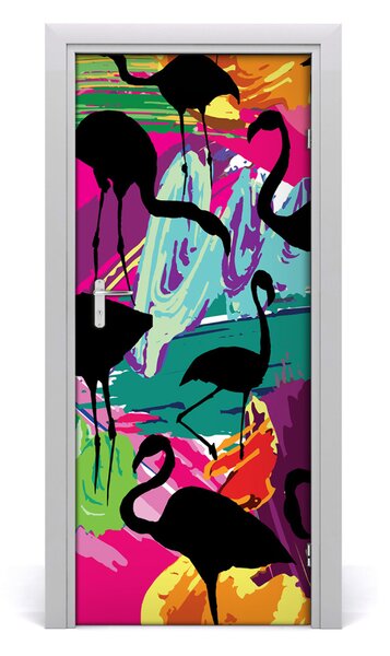 Adesivo per porta Fenicotteri 75x205 cm