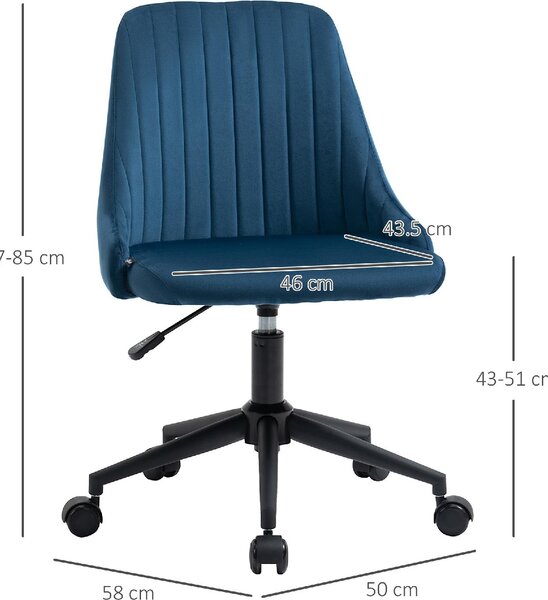 Icon Space Sedia da Ufficio con Ruote in Tessuto colore Blu