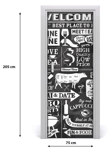 Adesivo per porta interna Ristorante 75x205 cm