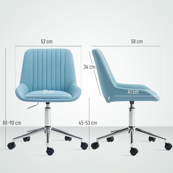 Icon Space Sedia da Ufficio con Ruote in Tessuto colore Blu