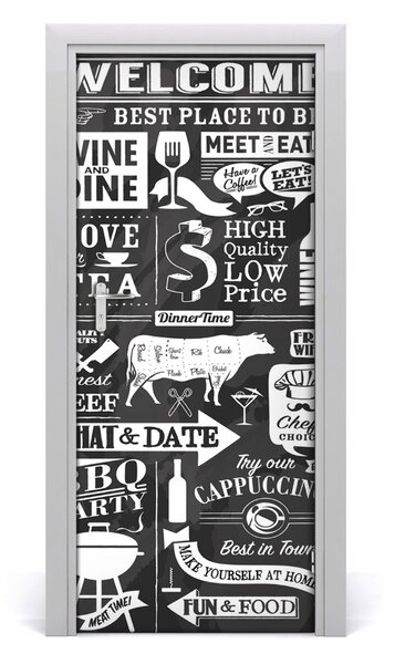 Adesivo per porta interna Ristorante 75x205 cm