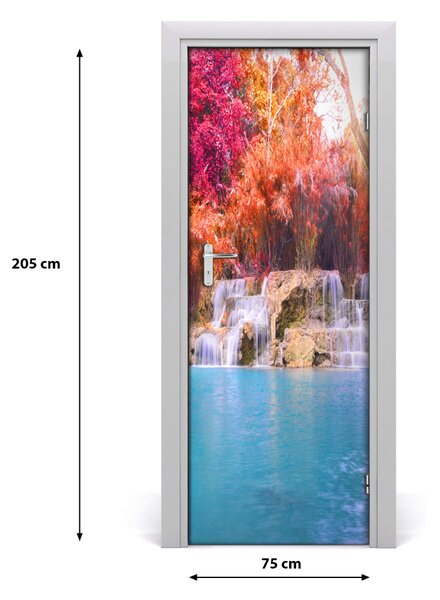 Poster adesivo per porta Cascata nella foresta 75x205 cm