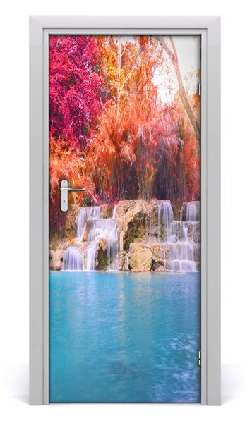 Poster adesivo per porta Cascata nella foresta 75x205 cm