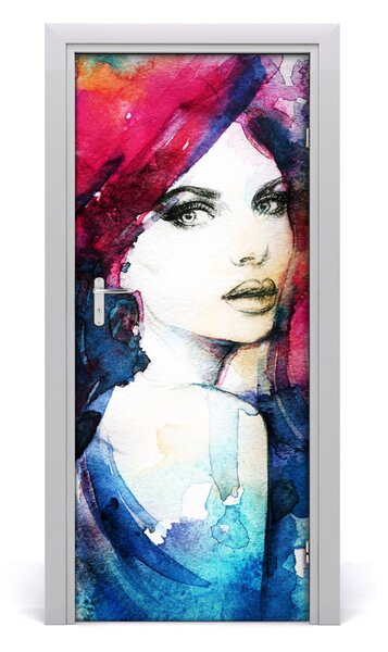 Adesivo per porta Donna di astrazione 75x205 cm
