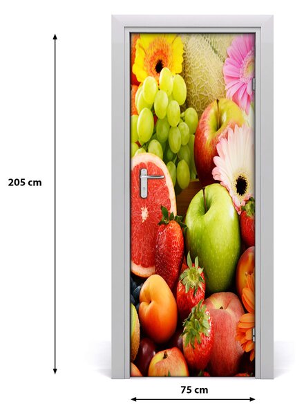Adesivo per porta Frutta e fiori 75x205 cm