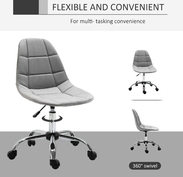 Icon Space Sedia da Ufficio con Ruote in Tessuto colore Grigio