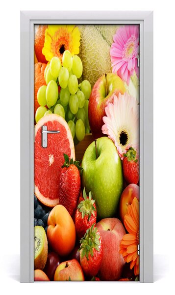 Adesivo per porta Frutta e fiori 75x205 cm