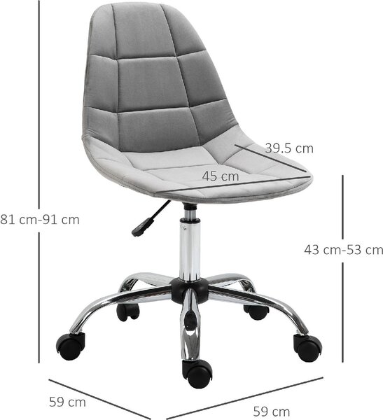 Icon Space Sedia da Ufficio con Ruote in Tessuto colore Grigio