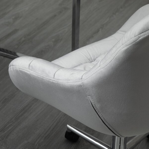 DecHome Sedia da Ufficio con Ruote in Tessuto colore Grigio