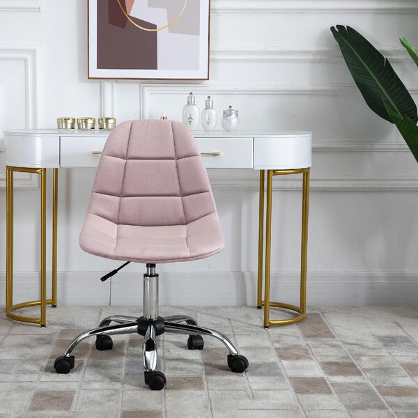 Icon Space Sedia da Ufficio con Ruote in Tessuto colore Rosa