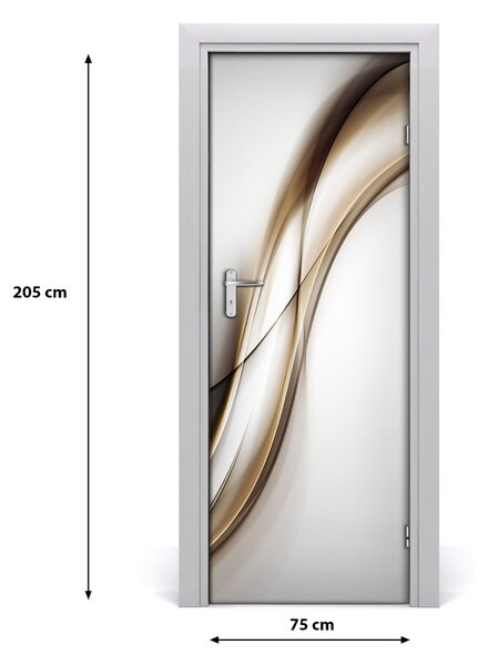 Adesivo per porta Onda marrone 75x205 cm