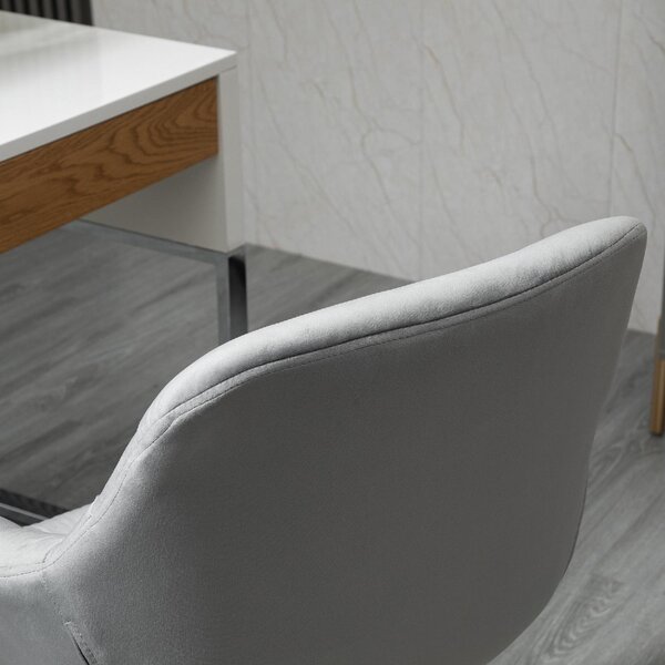 DecHome Sedia da Ufficio con Ruote in Tessuto colore Grigio