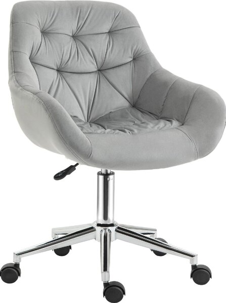 DecHome Sedia da Ufficio con Ruote in Tessuto colore Grigio
