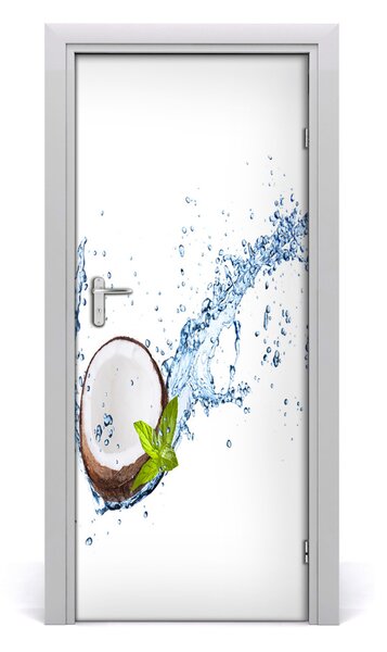 Adesivo per porta interna Noce di cocco 75x205 cm