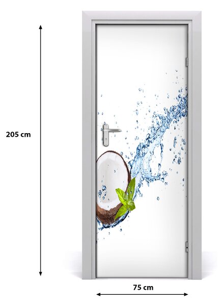 Adesivo per porta interna Noce di cocco 75x205 cm