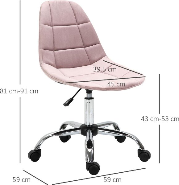 Icon Space Sedia da Ufficio con Ruote in Tessuto colore Rosa