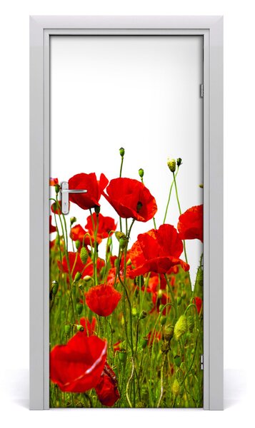 Adesivo per porta Campo maków 75x205 cm