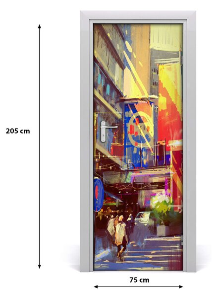 Rivestimento Per Porta Citt? colorata 75x205 cm