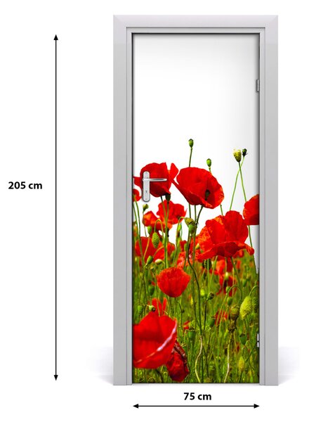 Adesivo per porta Campo maków 75x205 cm