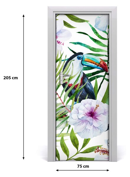 Adesivo per porta interna Pattern hawaiano 75x205 cm