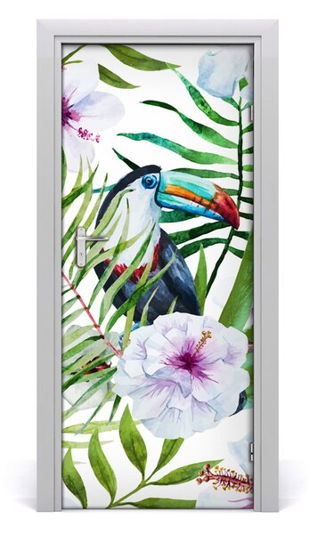 Adesivo per porta interna Pattern hawaiano 75x205 cm