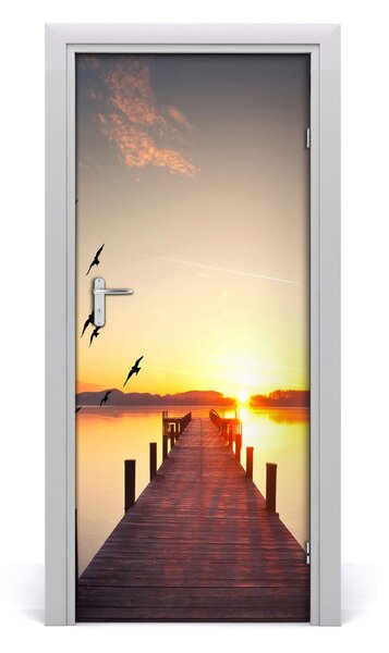 Adesivo per porta Pier tramonto 75x205 cm