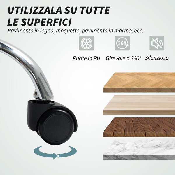 Icon Space Sedia Ergonomica con Ruote Braccioli e Poggiatesta in Ecopelle colore Grigio