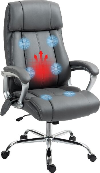 Icon Space Sedia Ergonomica con Ruote Braccioli e Poggiatesta in Ecopelle colore Grigio