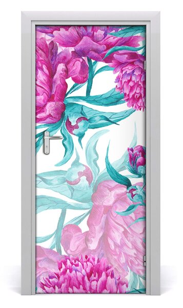 Poster adesivo per porta Peonie 75x205 cm