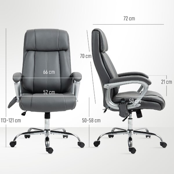 Icon Space Sedia Ergonomica con Ruote Braccioli e Poggiatesta in Ecopelle colore Grigio