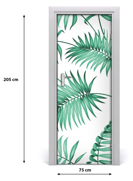 Adesivo per porta Foglie tropicali 75x205 cm
