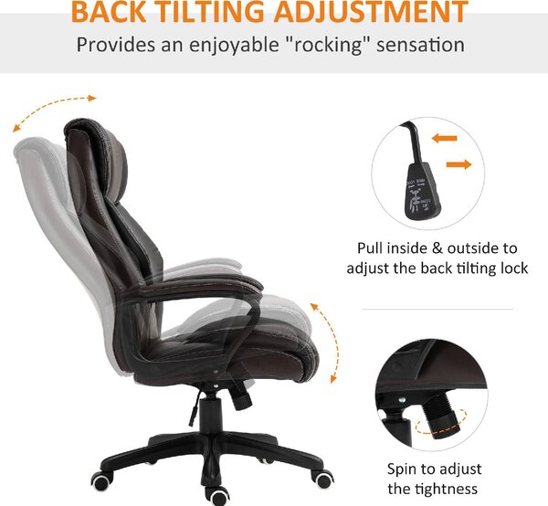 Icon Space Sedia Ergonomica con Ruote Braccioli e Poggiatesta in Ecopelle colore Nero