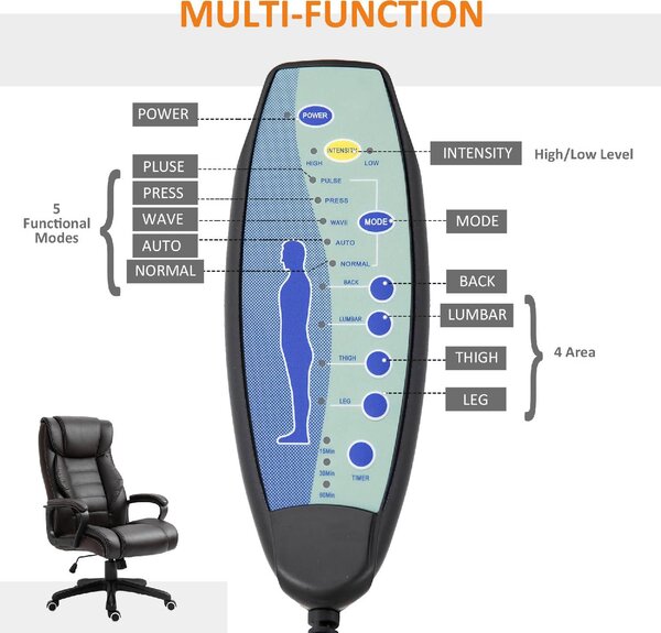 Icon Space Sedia Ergonomica con Ruote Braccioli e Poggiatesta in Ecopelle colore Nero