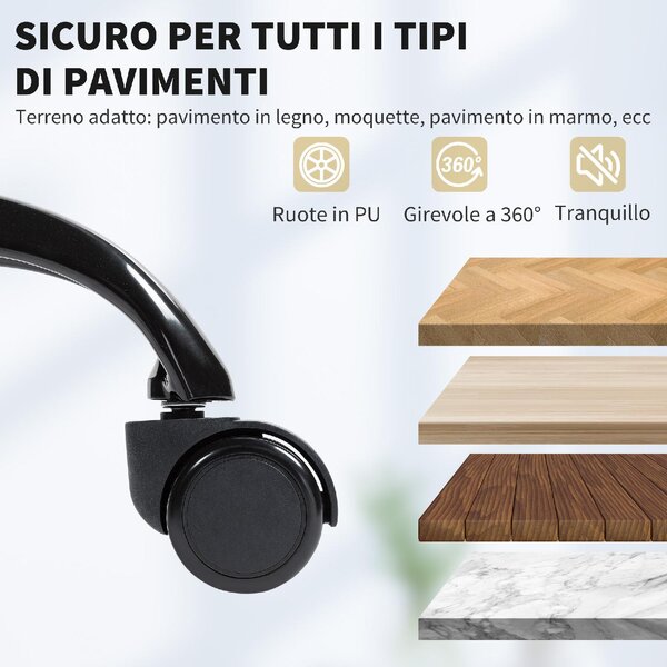 Icon Space Sedia Ergonomica con Ruote Braccioli e Poggiatesta in Ecopelle colore Marrone