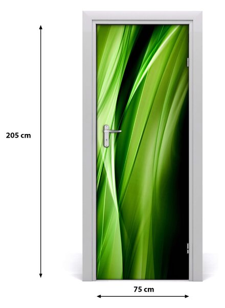 Adesivo per porta Onde verdi 75x205 cm