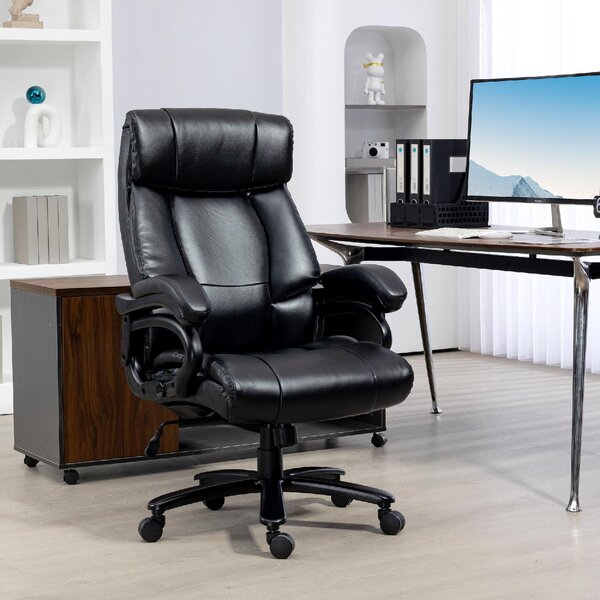 Icon Space Sedia Ergonomica con Ruote Braccioli e Poggiatesta in Ecopelle colore Nero