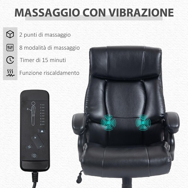 Icon Space Sedia Ergonomica con Ruote Braccioli e Poggiatesta in Ecopelle colore Nero