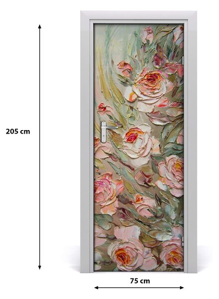 Adesivo per porta interna Rose sulla porta 75x205 cm