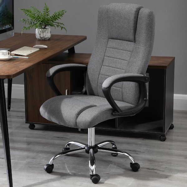 Icon Space Sedia Ergonomica con Ruote Braccioli e Poggiatesta in Tessuto colore Grigio