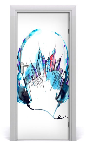 Sticker porta Musica della citt? 75x205 cm