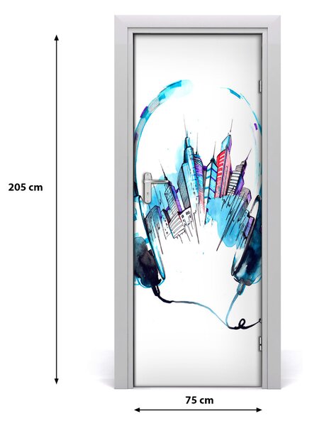 Sticker porta Musica della citt? 75x205 cm