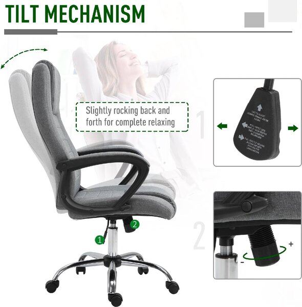 Icon Space Sedia Ergonomica con Ruote Braccioli e Poggiatesta in Tessuto colore Grigio