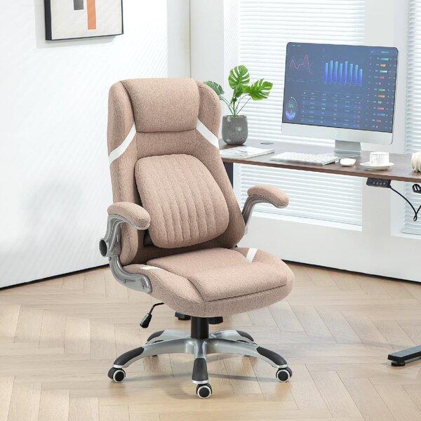 Icon Space Sedia Ergonomica con Ruote Braccioli e Poggiatesta in Tessuto colore Marrone